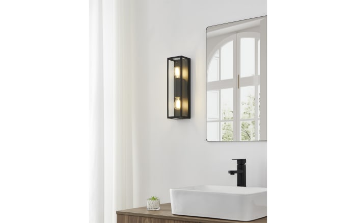Wandleuchte Amezola, klar/schwarz, IP44, 38 cm-04