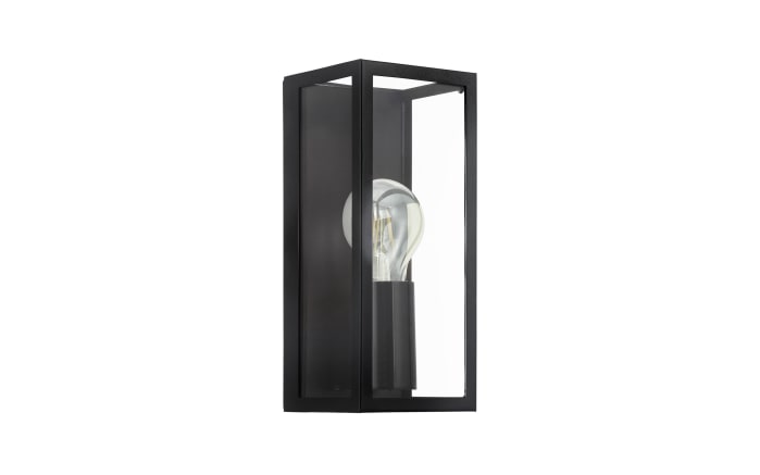 Wandleuchte Amezola, klar/schwarz, IP44, 26 cm-01