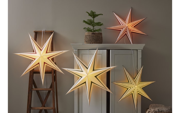 Papier Stern Stripe, dunkelrot/weiß, 70 cm-08