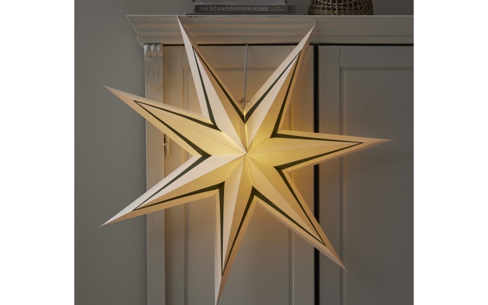 Papier Stern Stripe, dunkelgrün/weiß, 70 cm-06