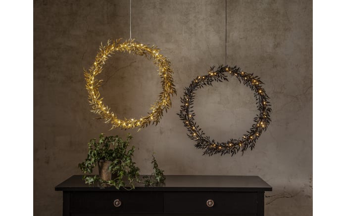Kranz mit Beleuchtung Holiday, goldfarbig, 44 cm-04