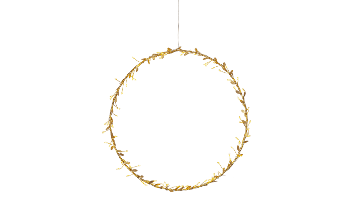 Kranz mit Beleuchtung Holiday, goldfarbig, 38 cm-01
