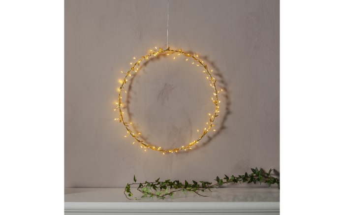 Kranz mit Beleuchtung Holiday, goldfarbig, 38 cm-03