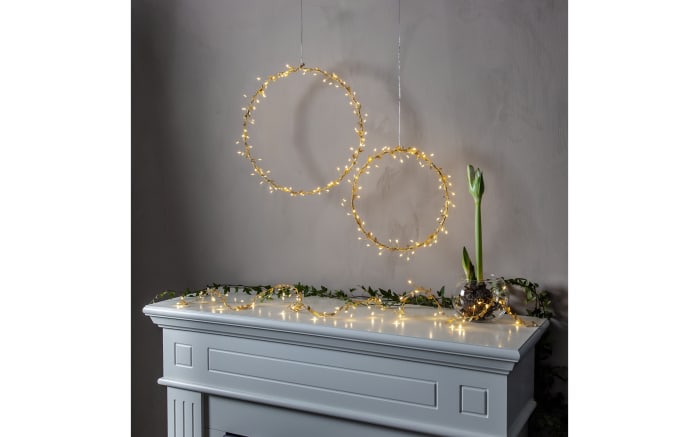 Kranz mit Beleuchtung Holiday, goldfarbig, 38 cm-04