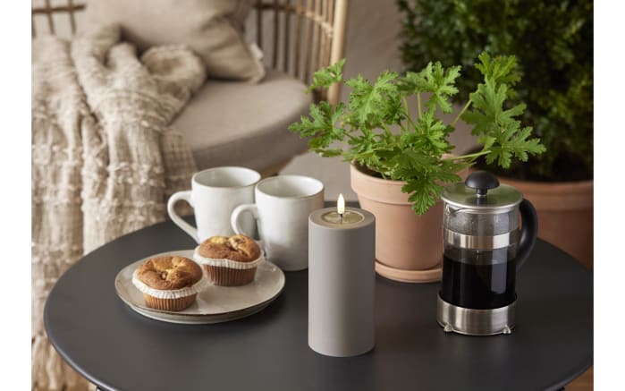 Outdoor LED Kerze Flamme soft, graubraun, 17,5 cm-03