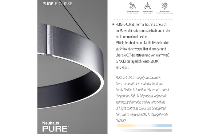 LED-Pendelleuchte Pure E-Clipse, anthrazit, 240 cm-09