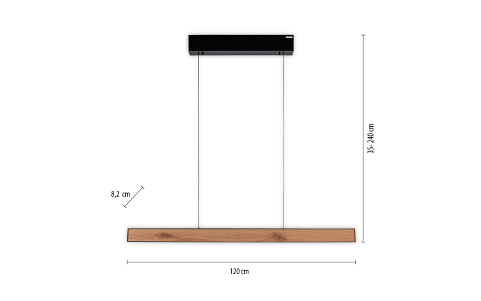 LED-Pendelleuchte Pure E-Motion, Eiche geölt/schwarz, 120 cm-02