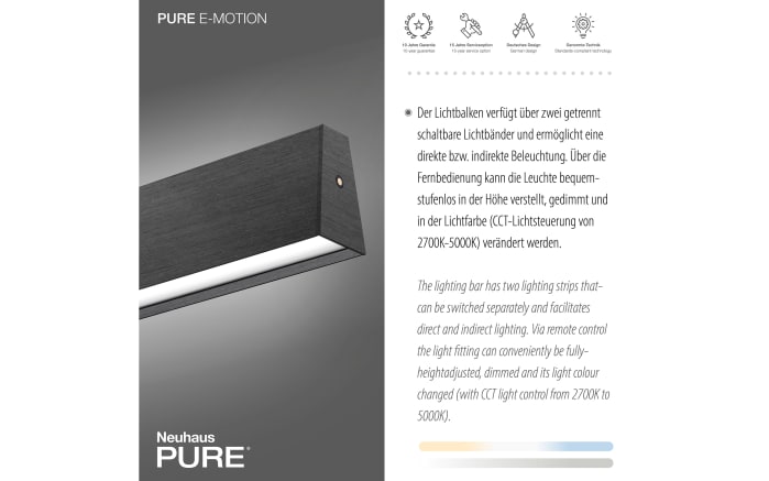 LED-Pendelleuchte Pure E-Motion, grau, 120 cm-08