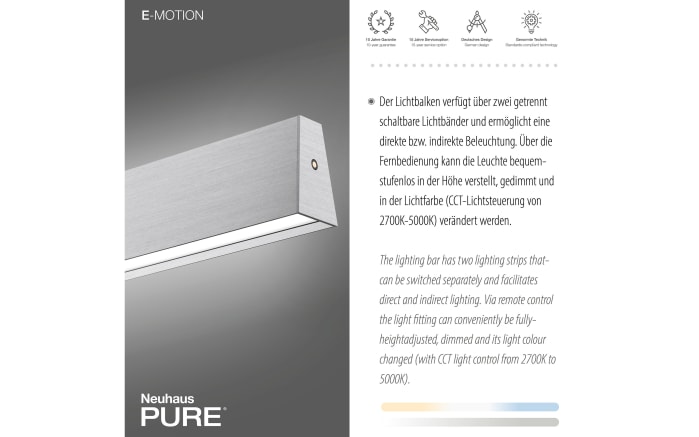 LED-Pendelleuchte Pure E-Motion, aluminiumfarbig, 120 cm-06