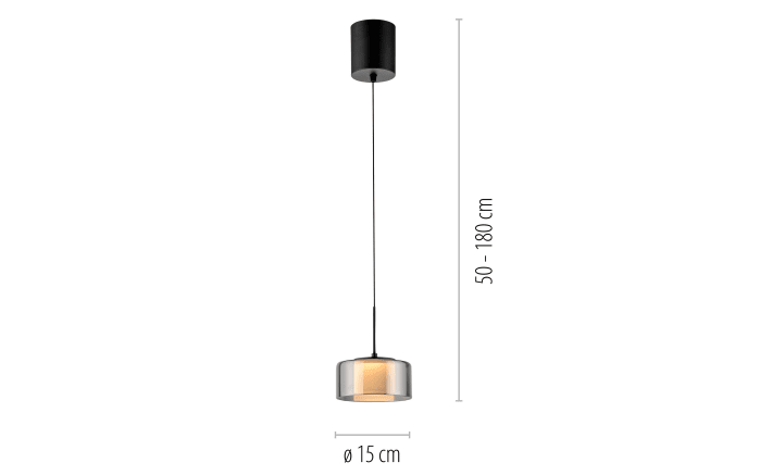 LED-Pendelleuchte Rika, schwarz, 1-flammig, 180 cm, inkl. Höhenverstellung-03