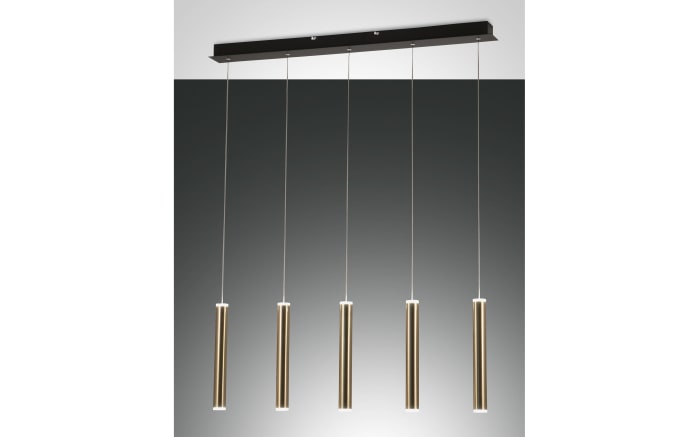 LED-Pendelleuchte Prado, schwarz/goldfarbig, 5-flammig, 90 cm-02