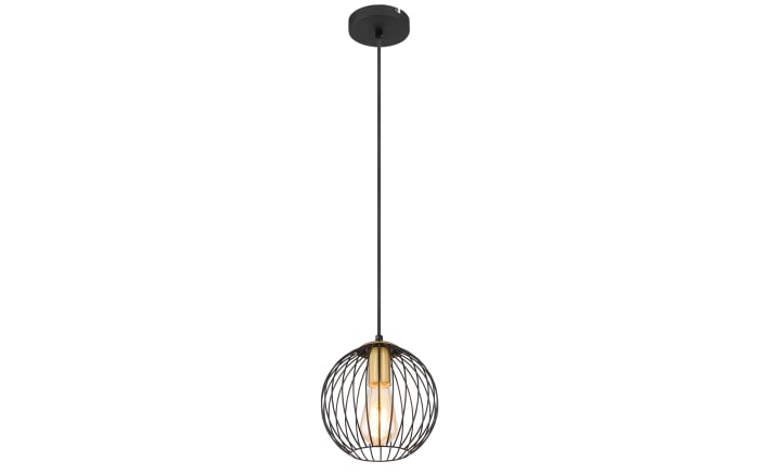 Pendelleuchte Eusebius, schwarz/messing, 1-flammig, 20 cm-01