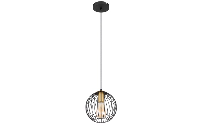 Pendelleuchte Eusebius, schwarz/messing, 1-flammig, 20 cm-02