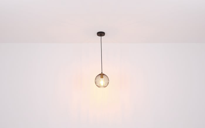 Pendelleuchte Eusebius, schwarz/messing, 1-flammig, 20 cm-07