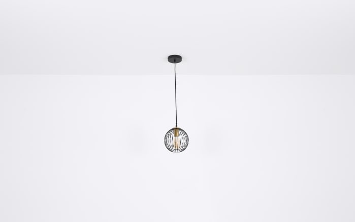 Pendelleuchte Eusebius, schwarz/messing, 1-flammig, 20 cm-08