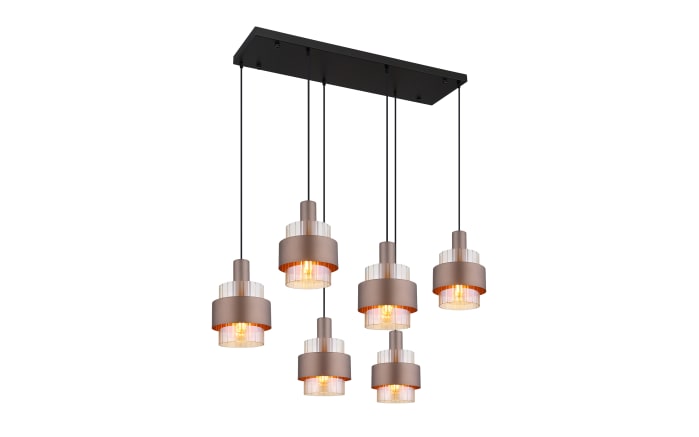 Pendelleuchte Milley, schwarz/bronze, 6-flammig-02