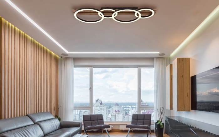 LED-Deckenleuchte Tisha, dunkelbraun/schwarz-06