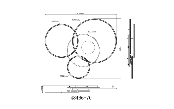 LED-Deckenleuchte Invertina, goldfarbig/anthrazit, inkl. Fernbedienung -08