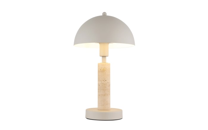 Tischleuchte Janie, sandfarbig/Travertine-Nachbildung-05