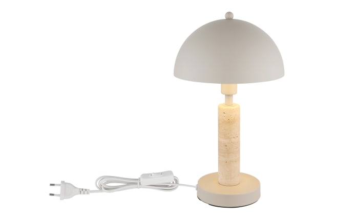 Tischleuchte Janie, sandfarbig/Travertine-Nachbildung-03