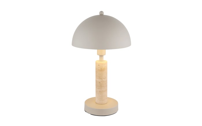 Tischleuchte Janie, sandfarbig/Travertine-Nachbildung-01