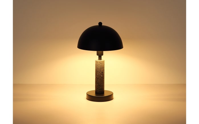 Tischleuchte Janie, schwarz/Travertine-Nachbildung-09