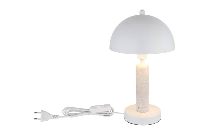 Tischleuchte Janie, weiß/Travertine-Nachbildung-04