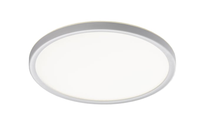 LED-Deckenleuchte Plain, weiß/silber, 29 cm, rund-01