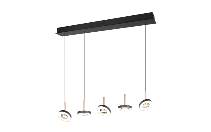 Pendelleuchte Guano, coffee/schwarz, 5-flammig-01