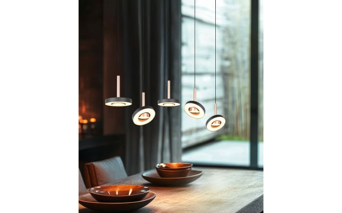 Pendelleuchte Guano, coffee/schwarz, 5-flammig-04