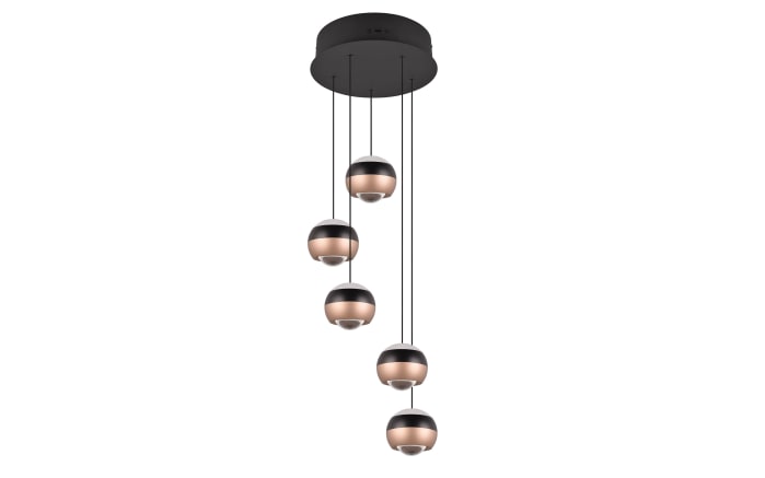 LED-Pendelleuchte Orbit, schwarz/coffee, 5-flammig, 30 cm, inkl. Dimmfunktion-02
