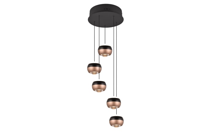 LED-Pendelleuchte Orbit, schwarz/coffee, 5-flammig, 30 cm, inkl. Dimmfunktion-01
