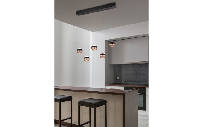 LED-Pendelleuchte Orbit, schwarz/coffee, 5-flammig, 100 cm, inkl. Dimmfunktion-08