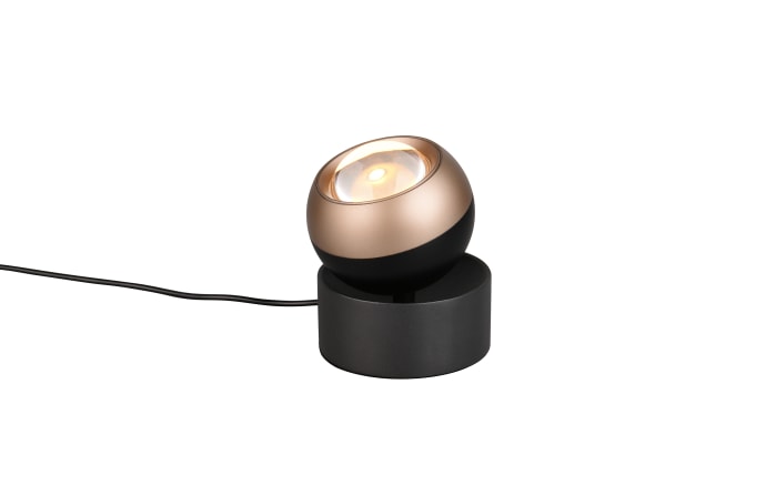 LED-Tischleuchte Orbit, schwarz/coffee, 1-flammig, 14 cm, inkl. Dimmfunktion