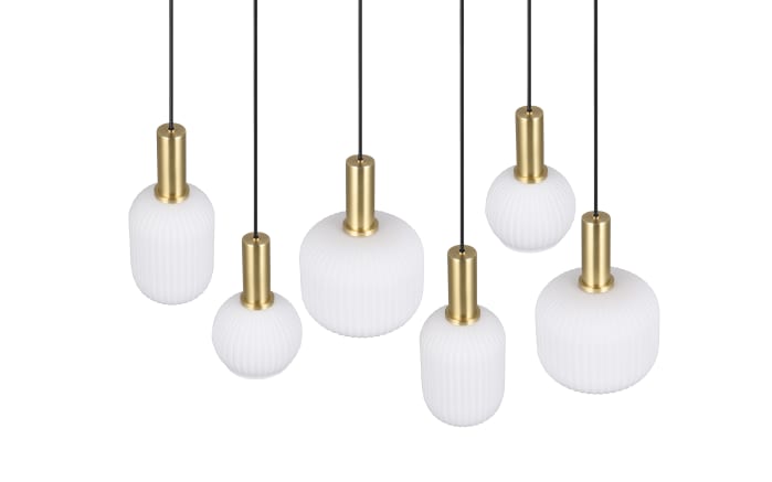 Pendelleuchte Diva, weiß/messing, 6-flammig-03