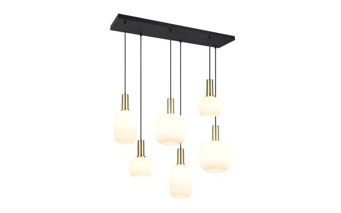 Pendelleuchte Diva, weiß/messing, 6-flammig-06