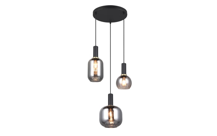 Pendelleuchte Diva, chromfarbig/schwarz, 3-flammig-03