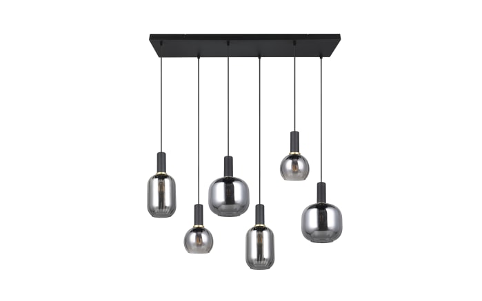 Pendelleuchte Diva, chromfarbig/schwarz, 6-flammig-02