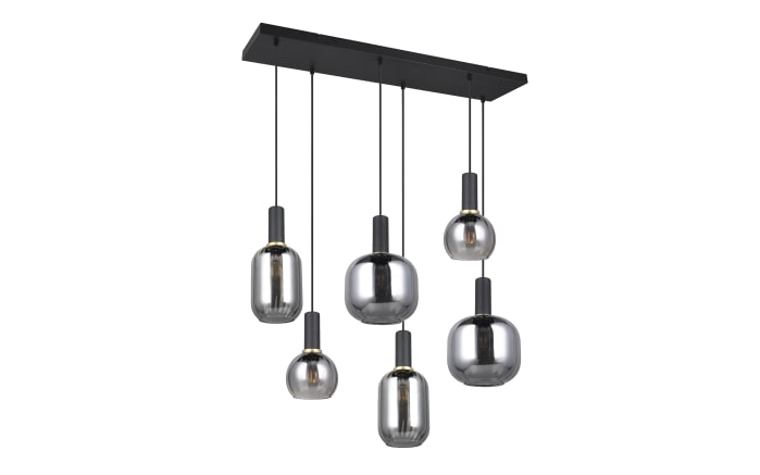 Pendelleuchte Diva, chromfarbig/schwarz, 6-flammig-01