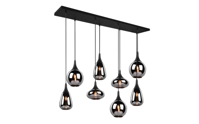 Pendelleuchte Lumina, schwarz/chrom, 8-flammig, inkl. Höhenverstellung-01