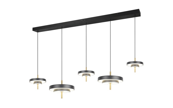 LED-Pendelleuchte Keaton, schwarz/gold, 5-flammig, inkl. Switchdimmer-01