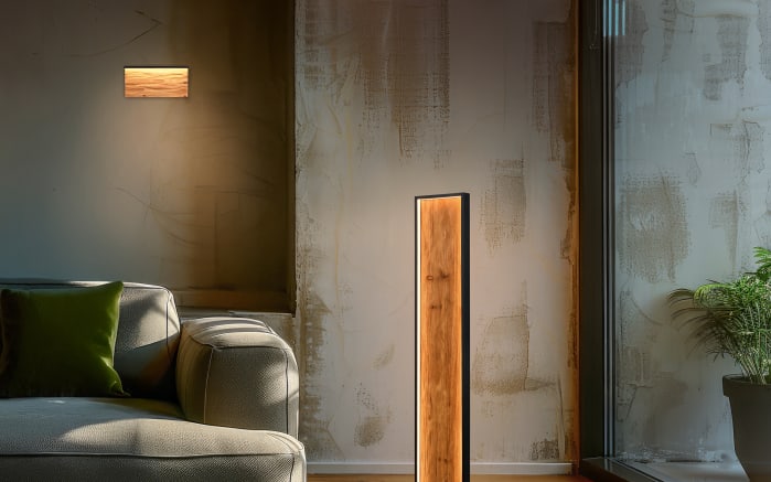 LED-Wandleuchte Kalea, holzfarbig -07