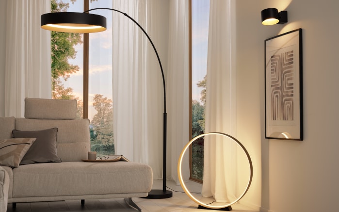 LED-Wandleuchte Loop, schwarz/gold, inkl. stufenloser Dimmfunktion-06