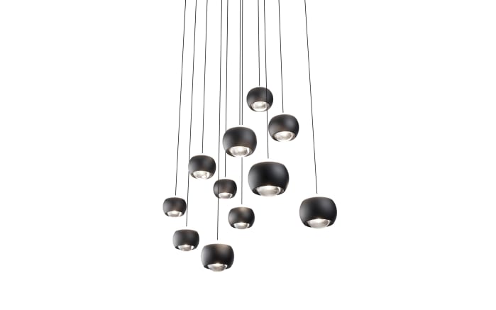 LED-Pendelleuchte Cannon, schwarz, 11-flammig, inkl. stufenloser Höhenverstellung -03