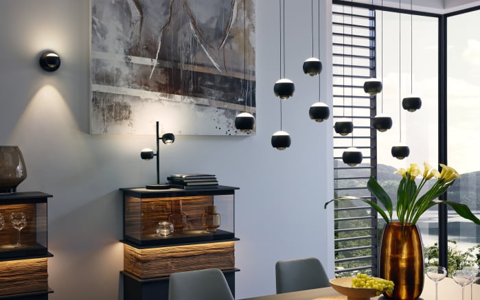 LED-Pendelleuchte Cannon, schwarz, 11-flammig, inkl. stufenloser Höhenverstellung -07