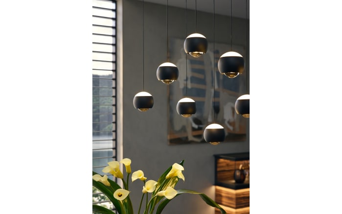 LED-Pendelleuchte Cannon, schwarz, 9-flammig, inkl. stufenloser Höhenverstellung-06