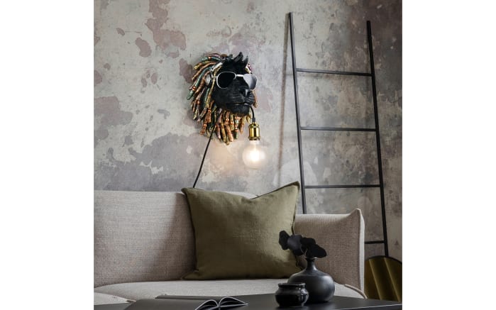 Wandleuchte Leo, schwarz/gold-07