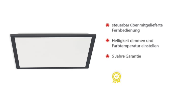 LED-Deckenleuchte Flat, schwarz, 45,5 cm-05