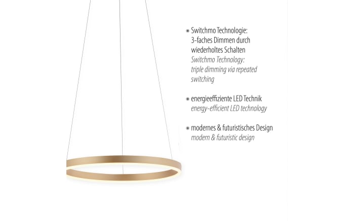 LED-Pendelleuchte Ritus, messing matt, 39,3 cm-06