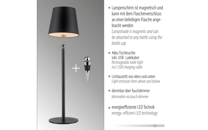 LED-Akku Tischleuchte Boteria, schwarz, inkl. Flaschenverschluss-05